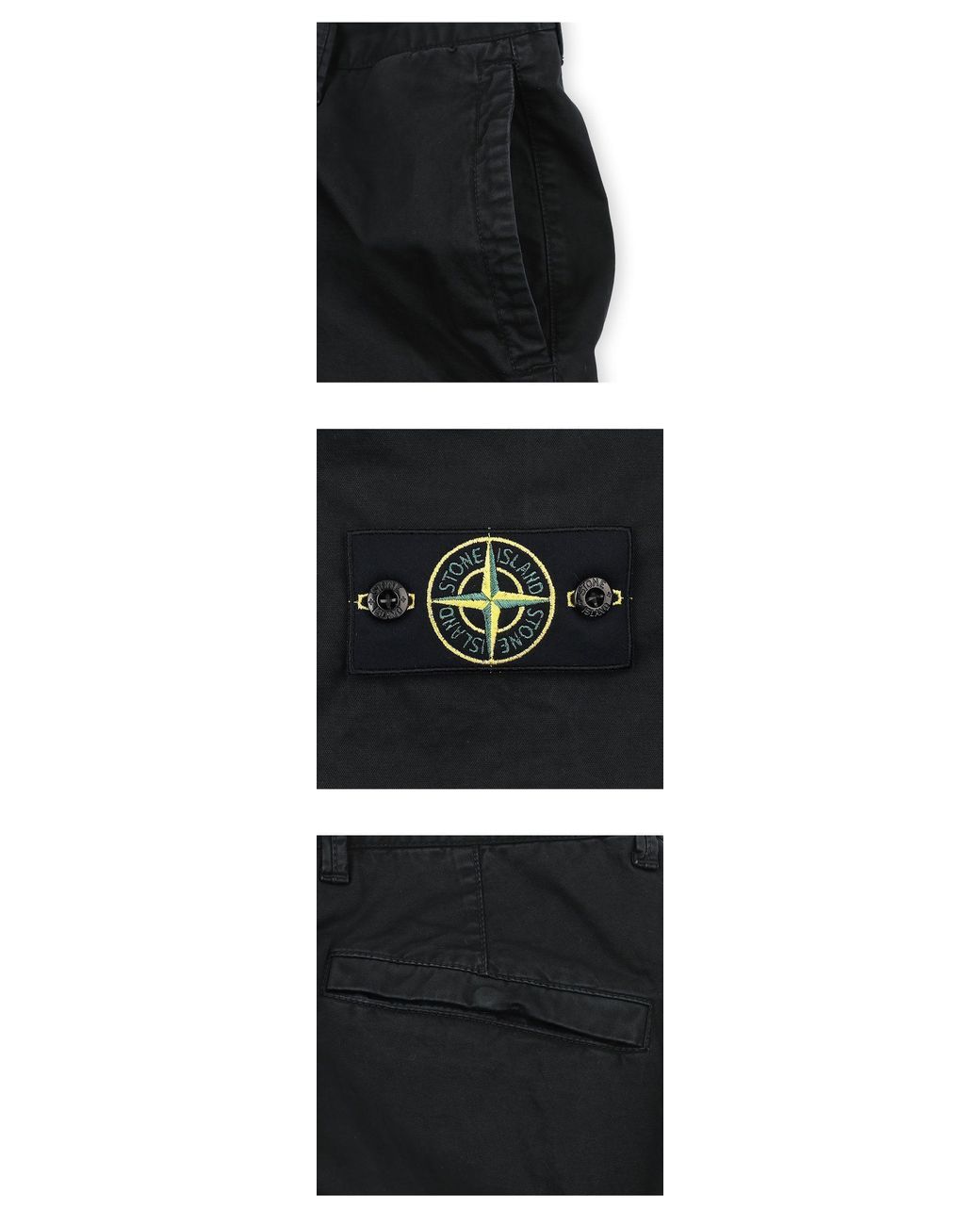 Stone Island Black Logo Patch Cargo Pants for men