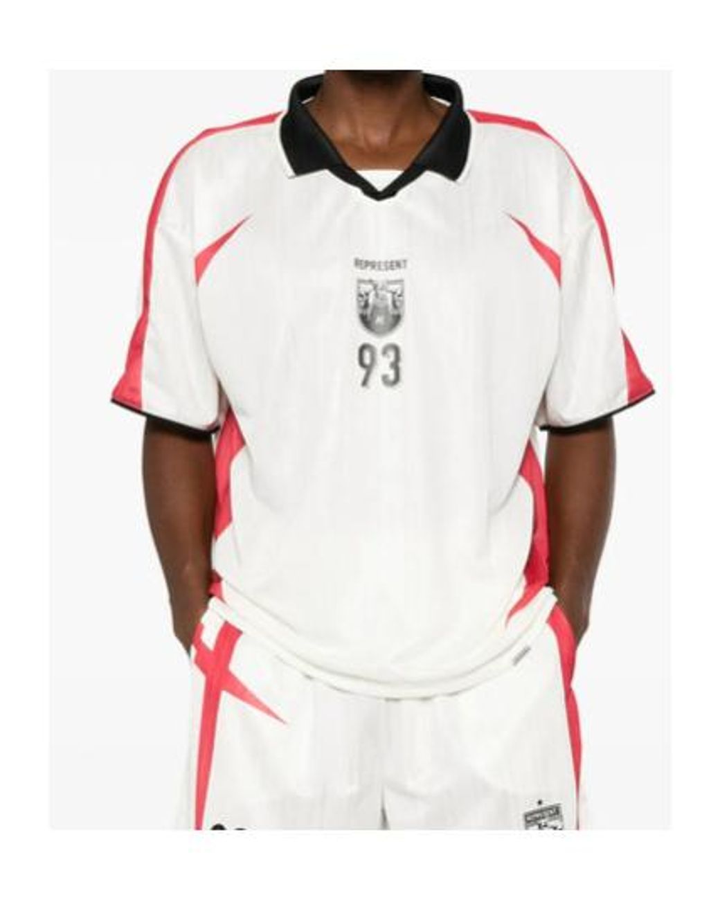 Represent White Spike Graphic Printed Football T-Shirt for men