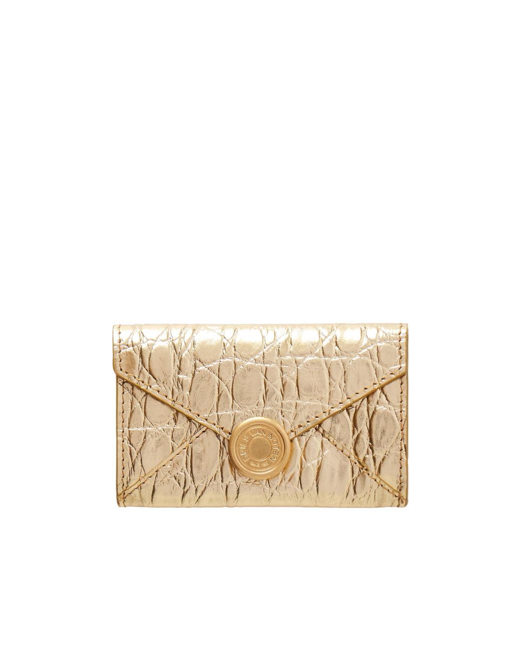Dries Van Noten Natural Crocodile-Patterned Leather Wallet