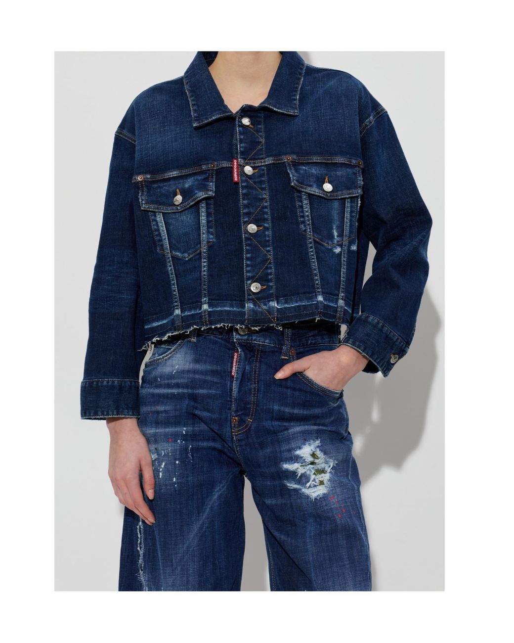 DSquared² Blue Distressed Jacket