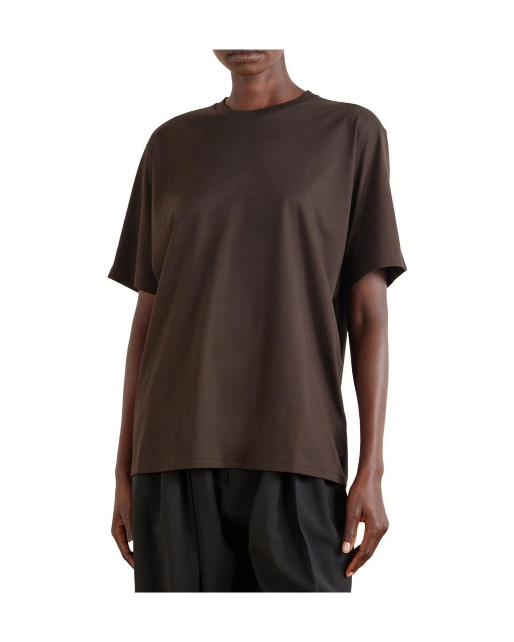 Ssstein Brown Solid Cotton T-Shirt