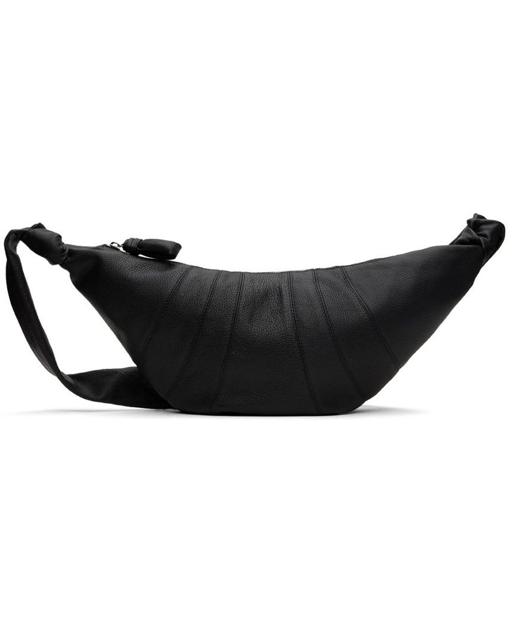 Lemaire Gray Croissant Zipped Medium Shoulder Bag