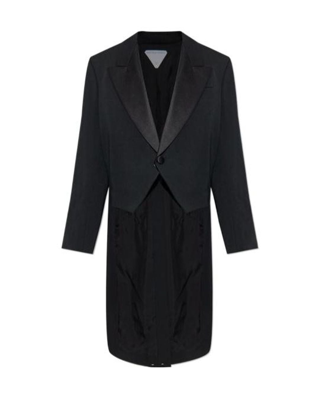 Bottega Veneta Black Regular Fit Grain De Poudre Tailcoat