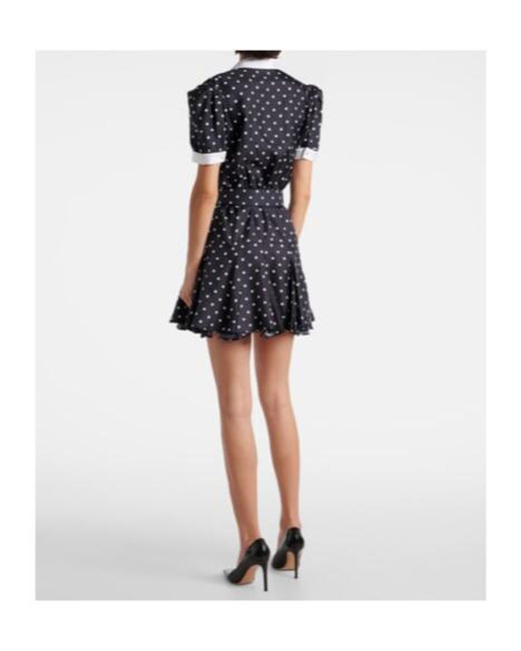 Rodarte Blue Polka Dot Silk Twill Minidress