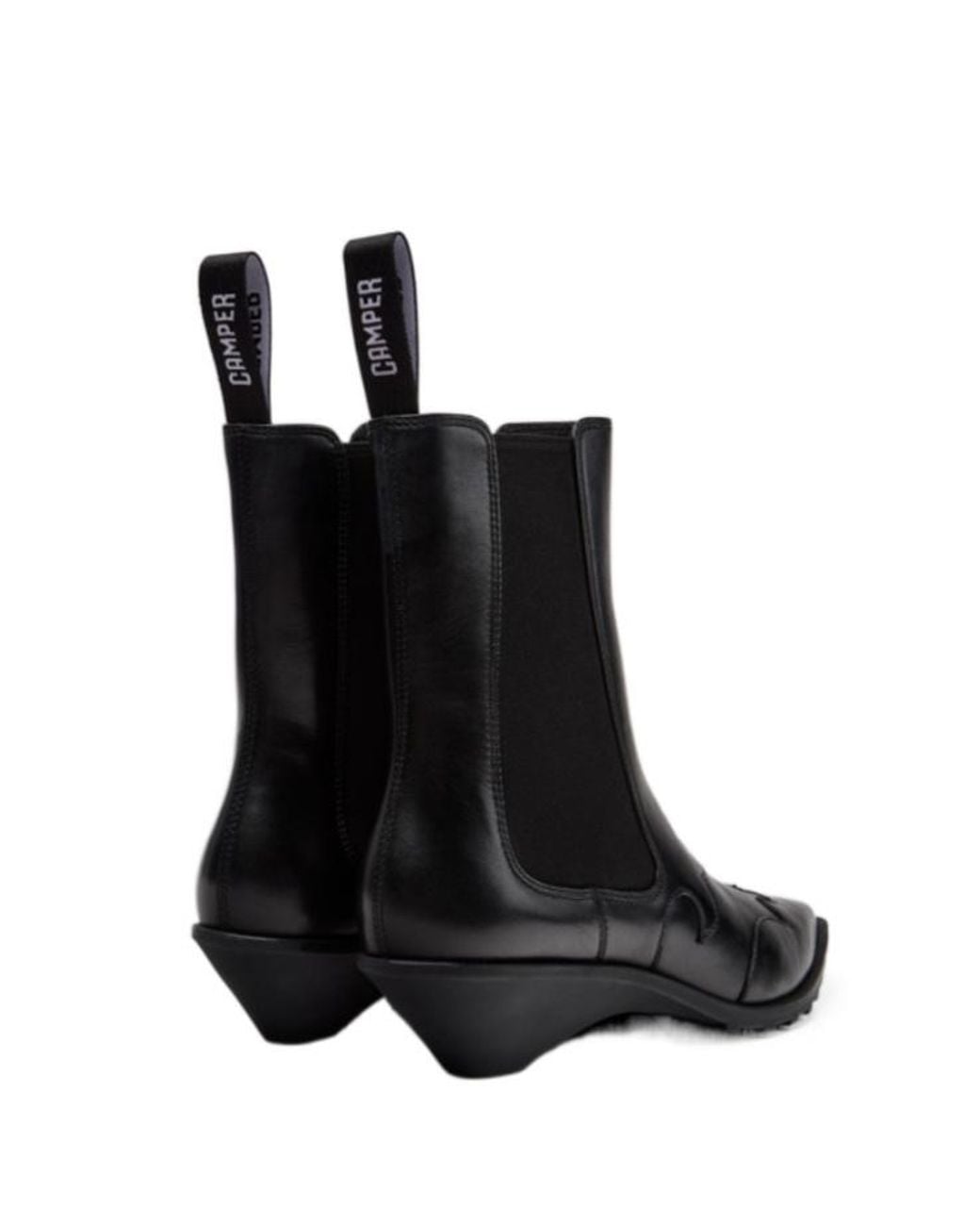 Camper Black Anita Panelled Leather Ankle Boots