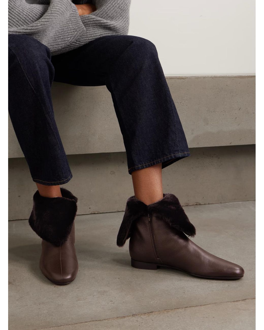 Totême  Black Shearling Boots