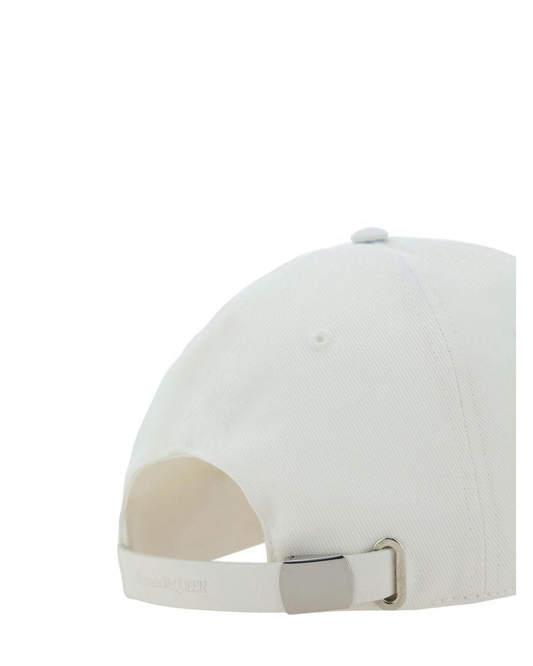 McQueen White Logo Embroidered Baseball Cap for men
