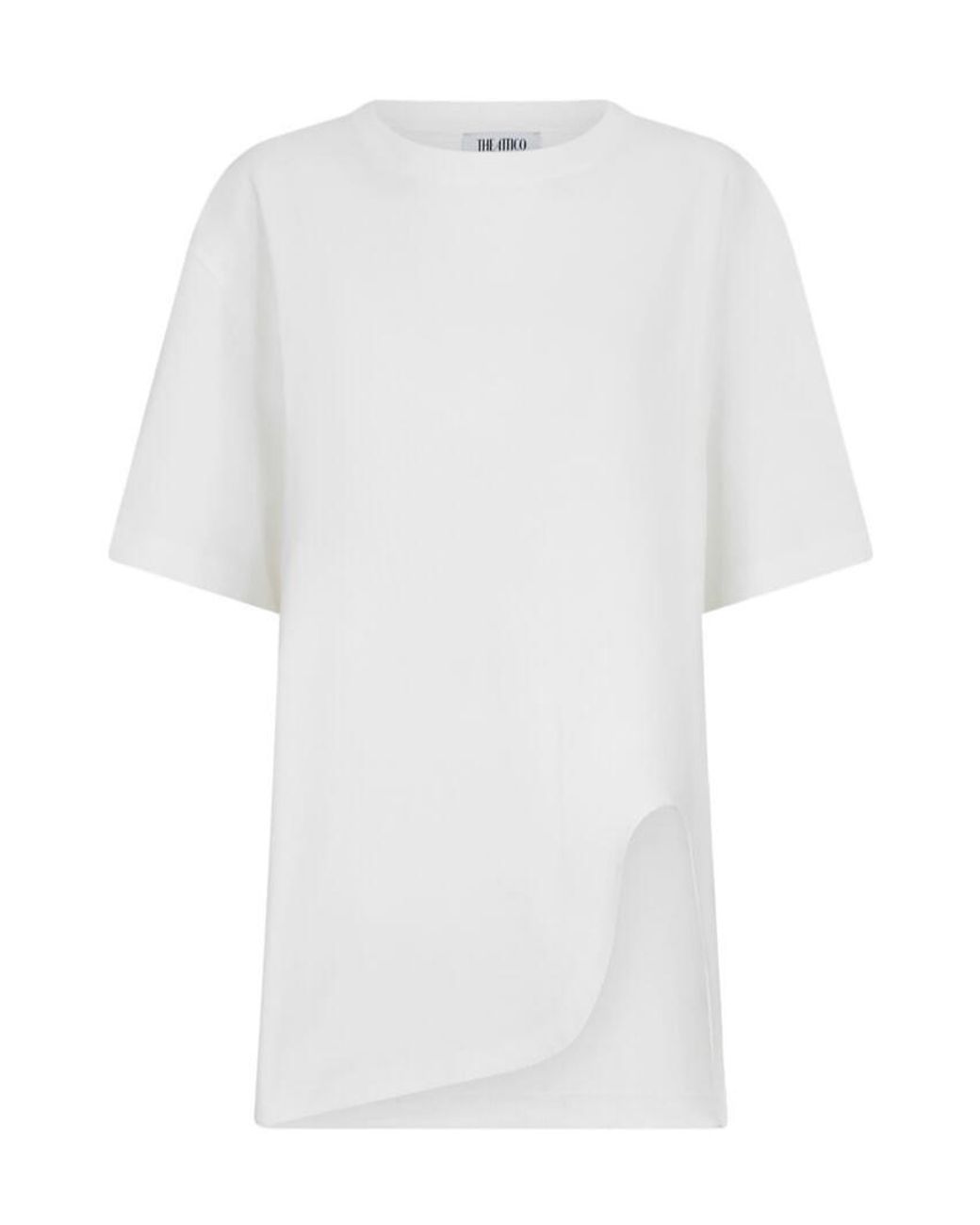 The Attico White The Logo Embroidered Oversized Jersey T-Shirt