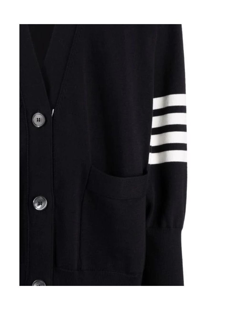 Thom Browne Blue 4-Bar Long Sleeved Knit Cardigan