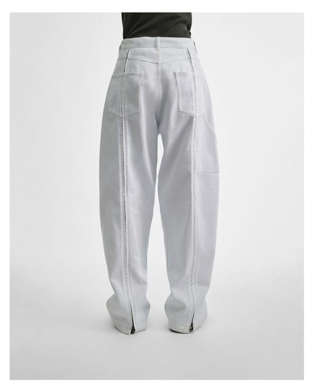 Phoebe Philo White Zipper Jeans