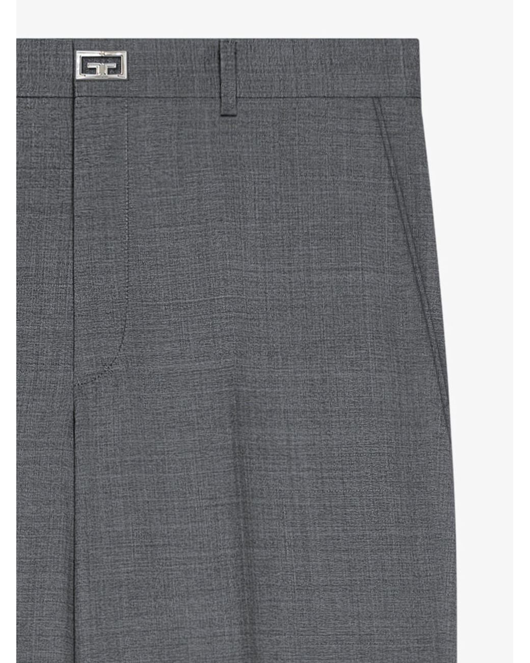 Givenchy Gray 2G Clip Slim-Fit Tailored Pants for men