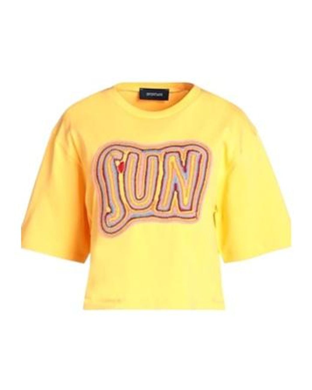 Sportmax Yellow Simple Embroidered T-Shirt