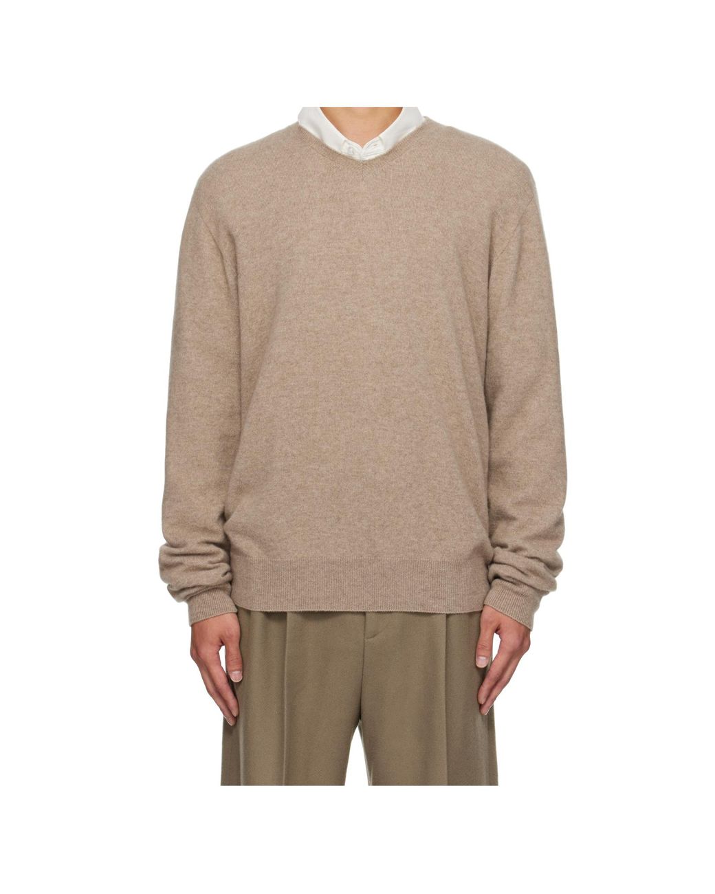 The Row Natural Rod V-Neck Knitted Jumper for men