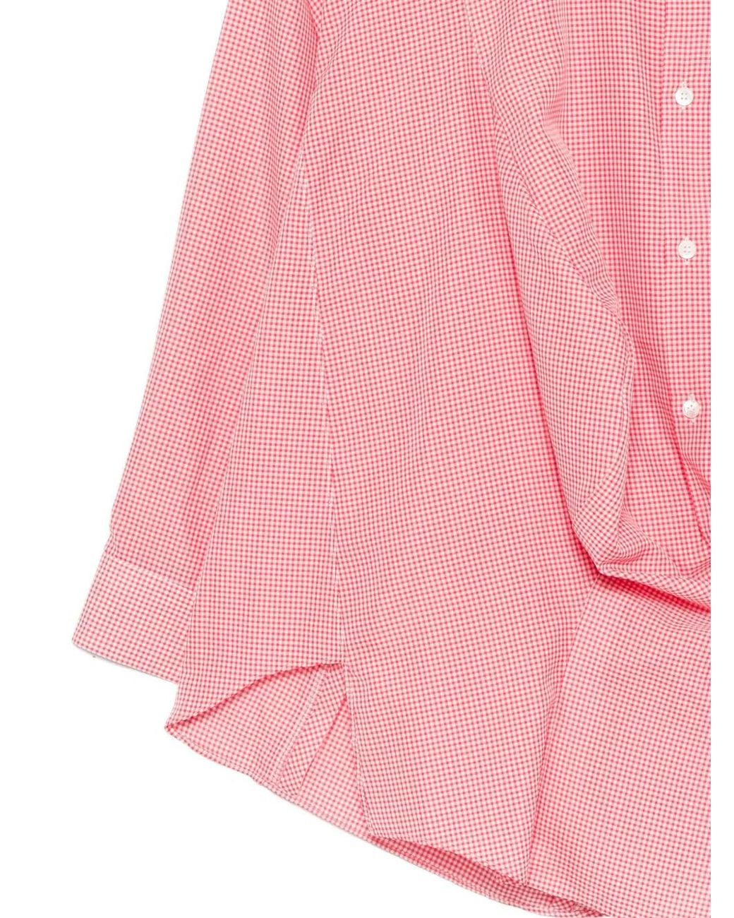 Comme des Garçons Pink Checked Long-Sleeve Shirt