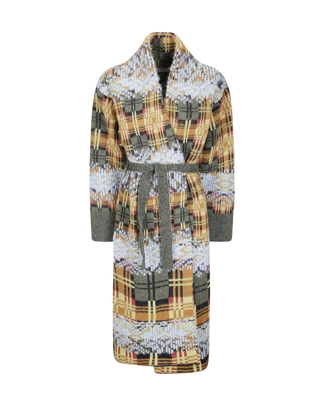 Dries Van Noten Metallic Long Tie-Front Cardigan