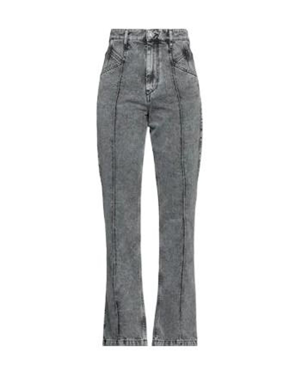 Isabel Marant Gray High-Waisted Straight-Leg Jeans