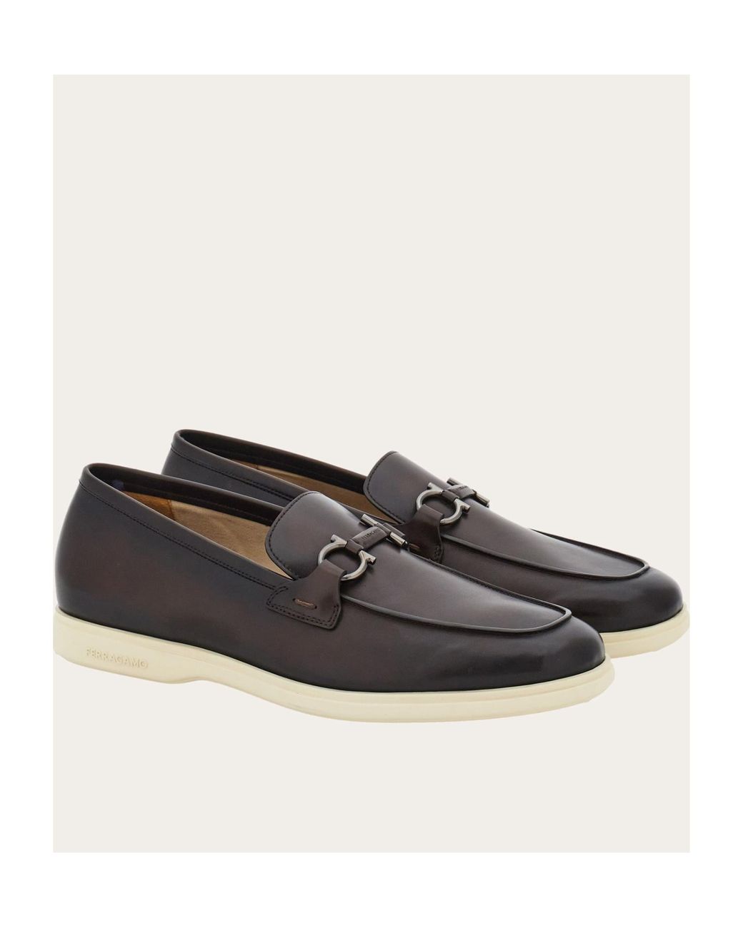Ferragamo Black Ferragamo Gancini-Plaque Loafers for men