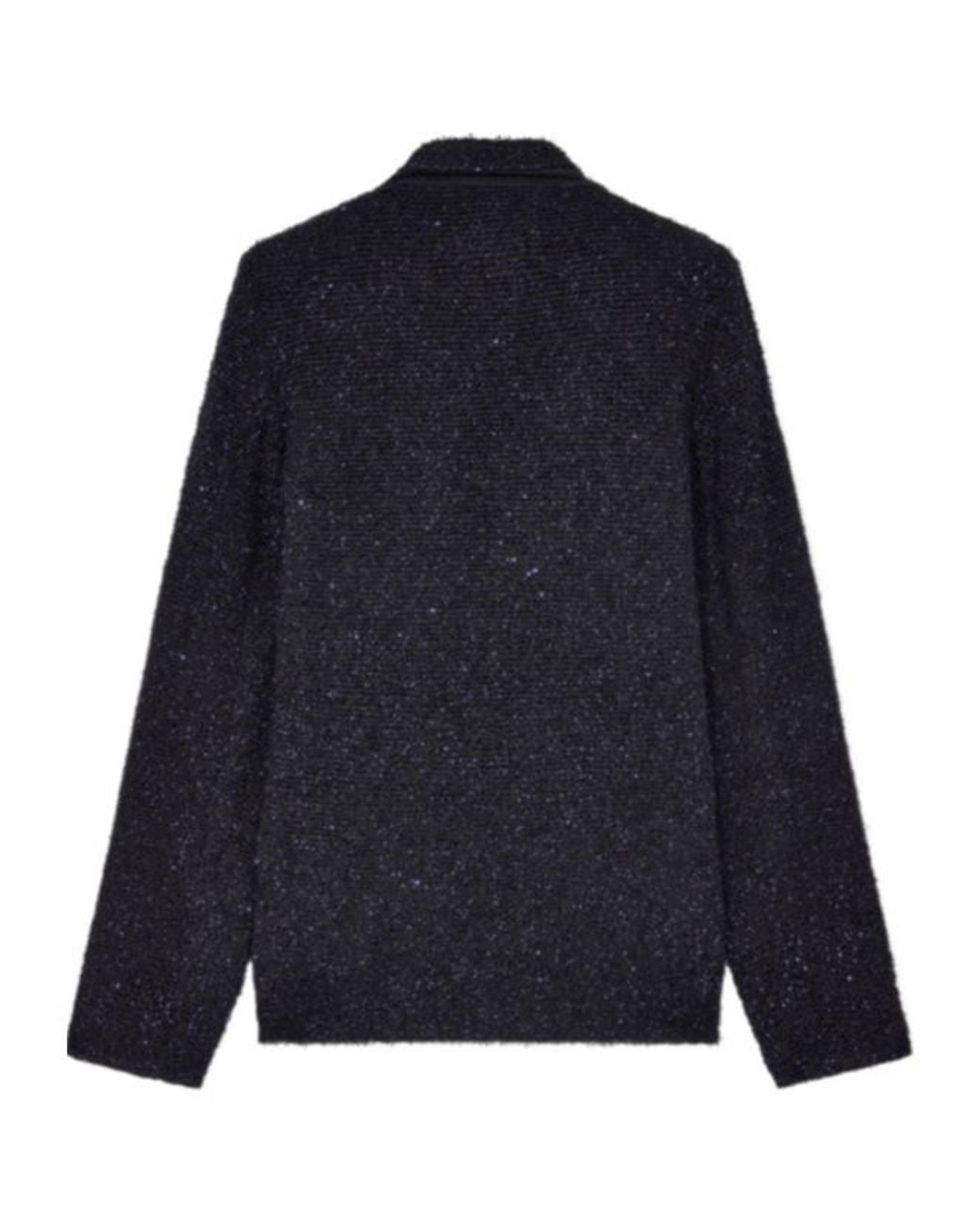 Giorgio Armani Blue Single-Breasted Viscose Blazer With Metallic Fiber