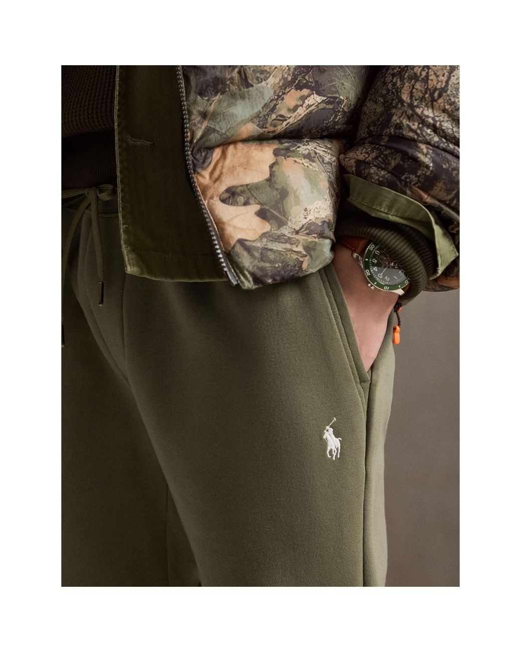 Polo Ralph Lauren Green Tech Closed Hem Jogging Bottoms for men