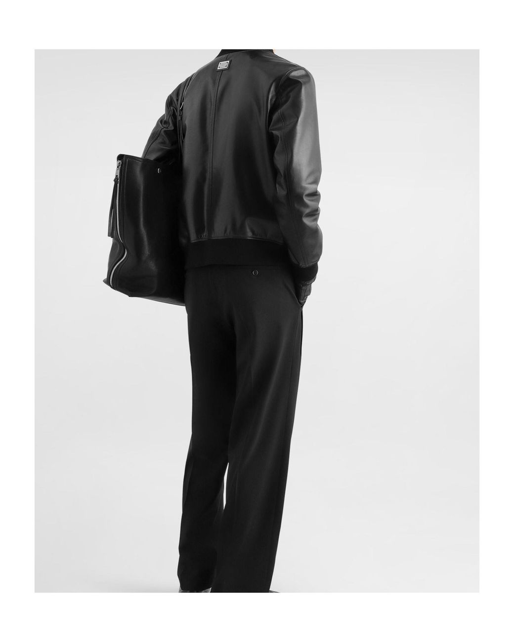 Dolce & Gabbana Black Zip-Up Bomber Jacket for men