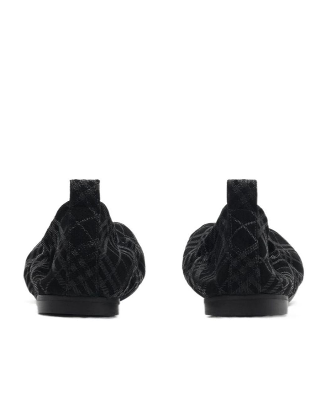 Burberry Black Suede Ballerina Shoes