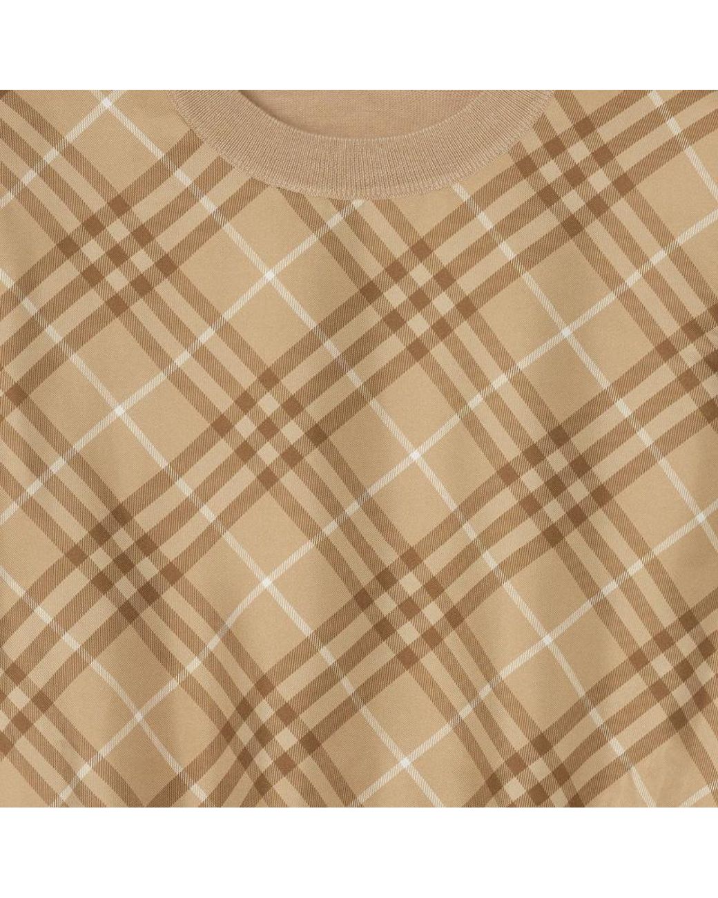 Burberry Natural Check Panel Crewneck T-Shirt