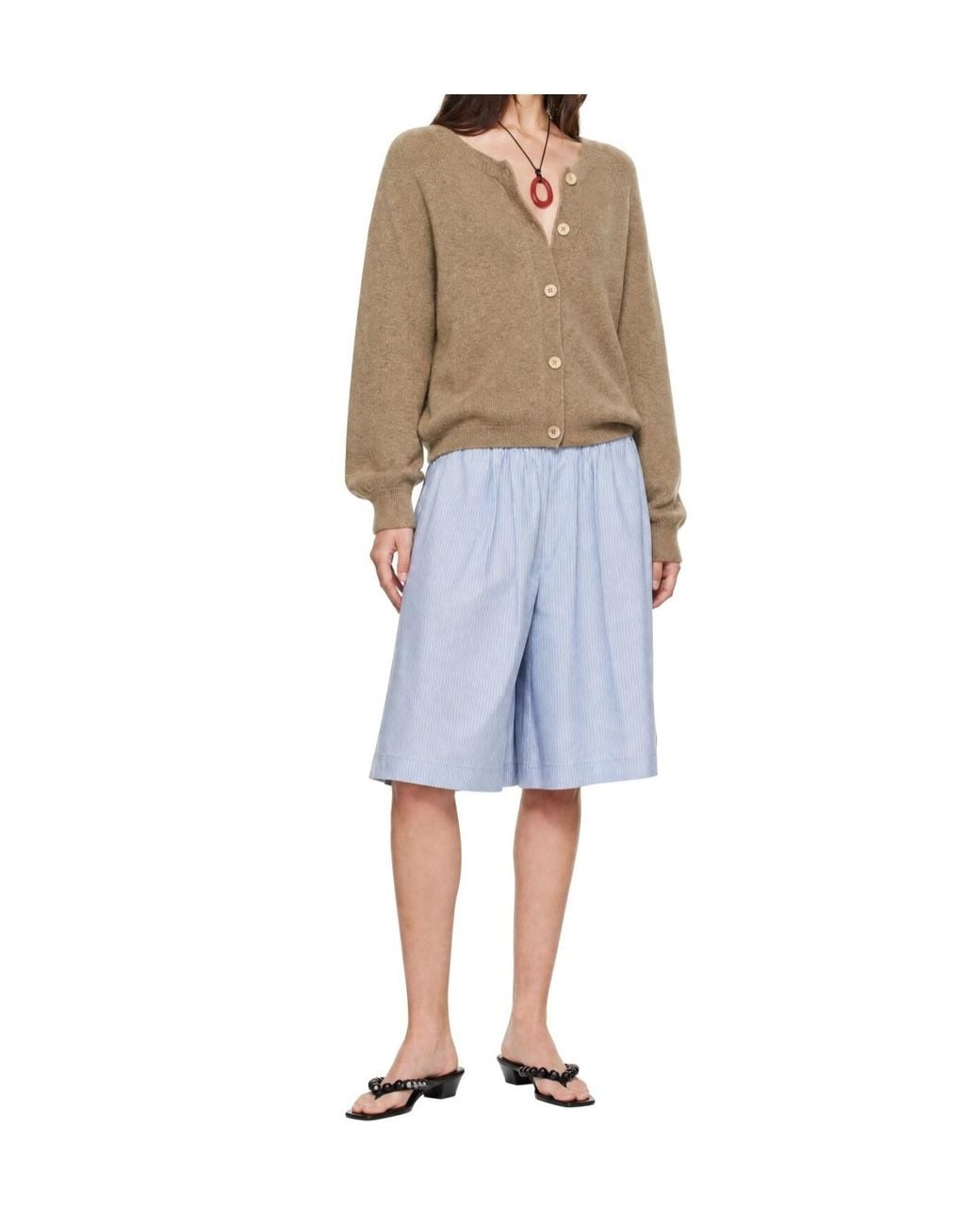 Baserange Blue Long-Sleeve Knit Cardigan