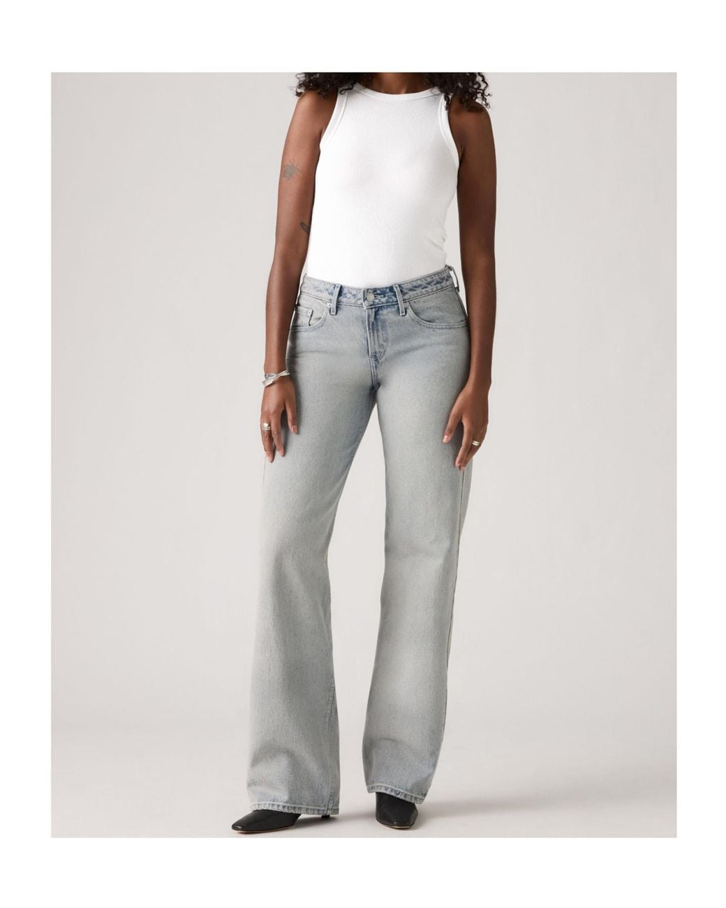 Levi's Gray Logo-Patch Jeans