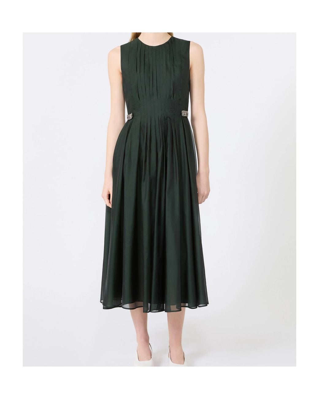 Max Mara Black Silk-Blend Organza Fit-And-Flare Maxi Dress