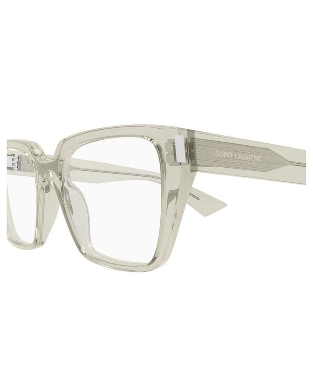 Saint Laurent White Full-Frame Non-Prescription Glasses