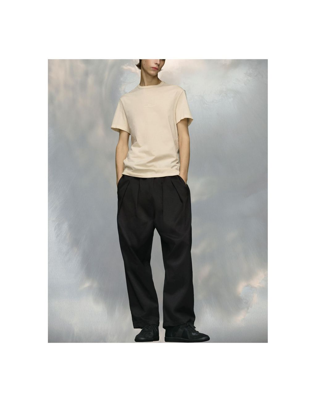 Maison Margiela White Logo Printed Crewneck T-Shirt for men
