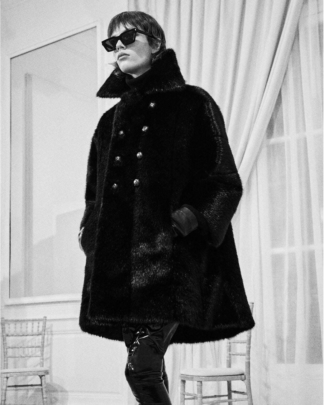 Saint Laurent Black Eyewear Cat-Eye Frame Sunglasses