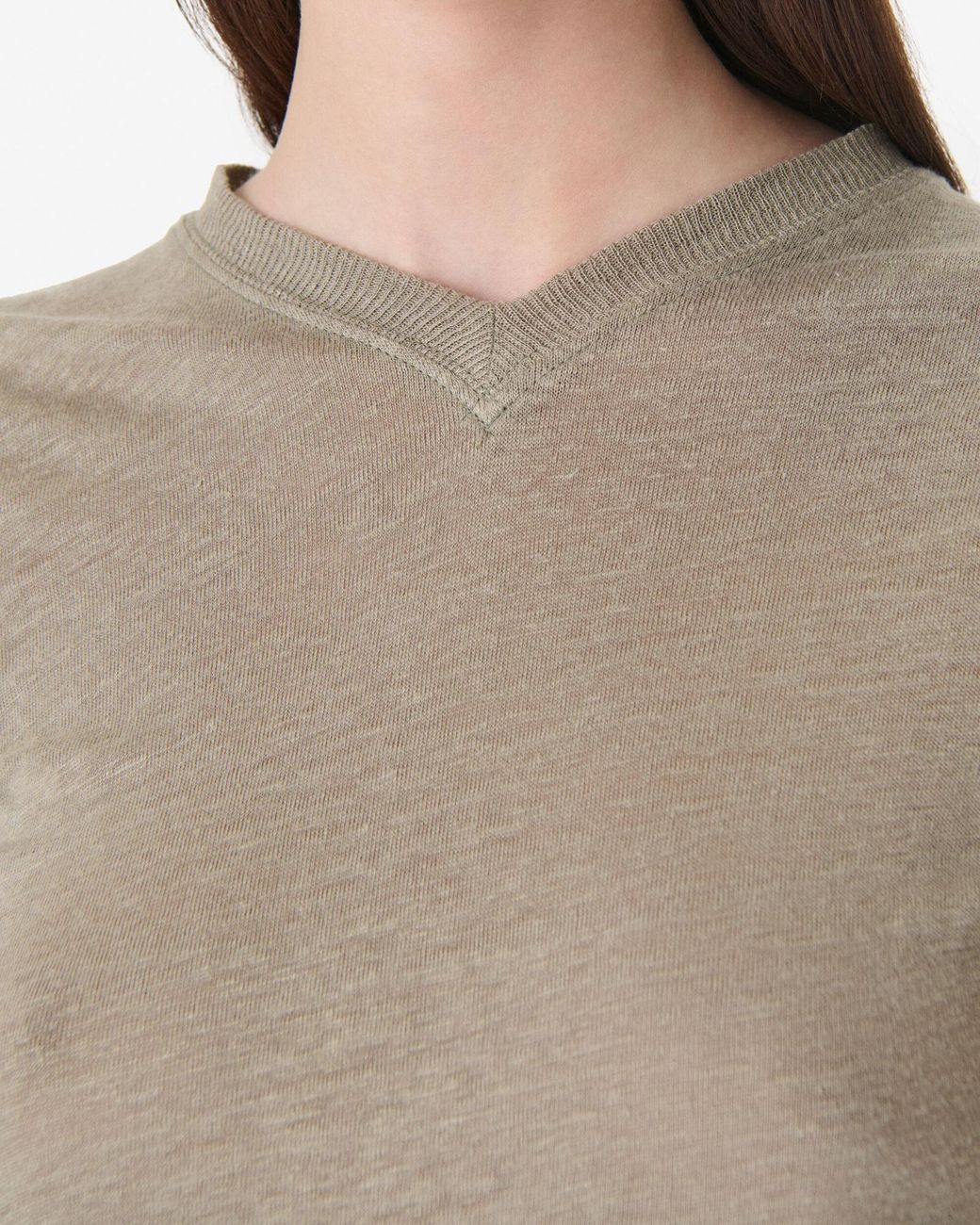 IRO Brown Sybel V-Neck T-Shirt
