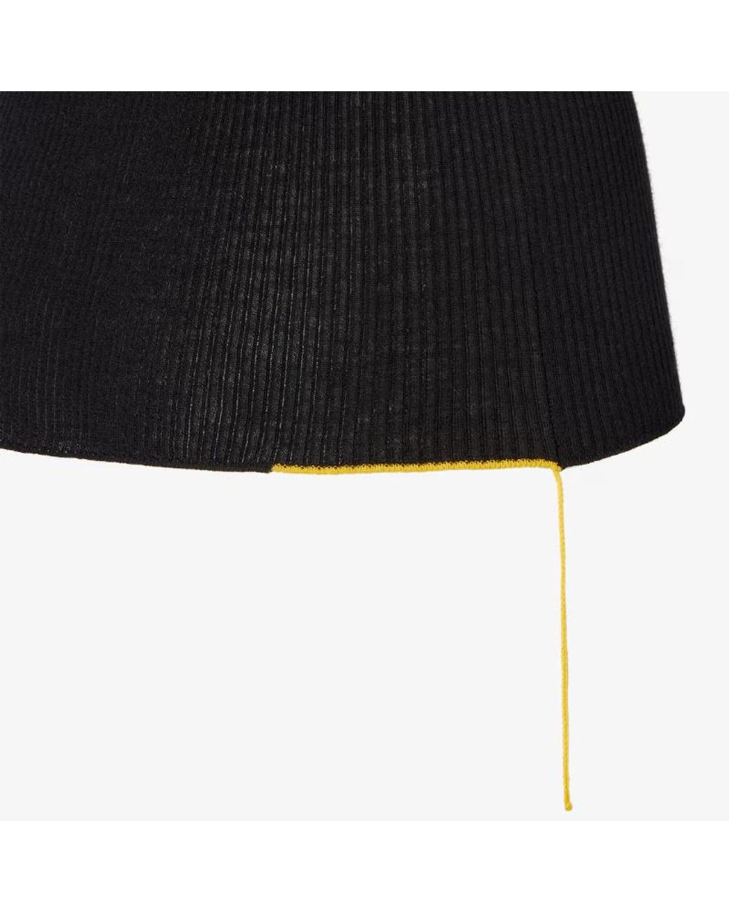 Fendi Black Wool Ribbed Top