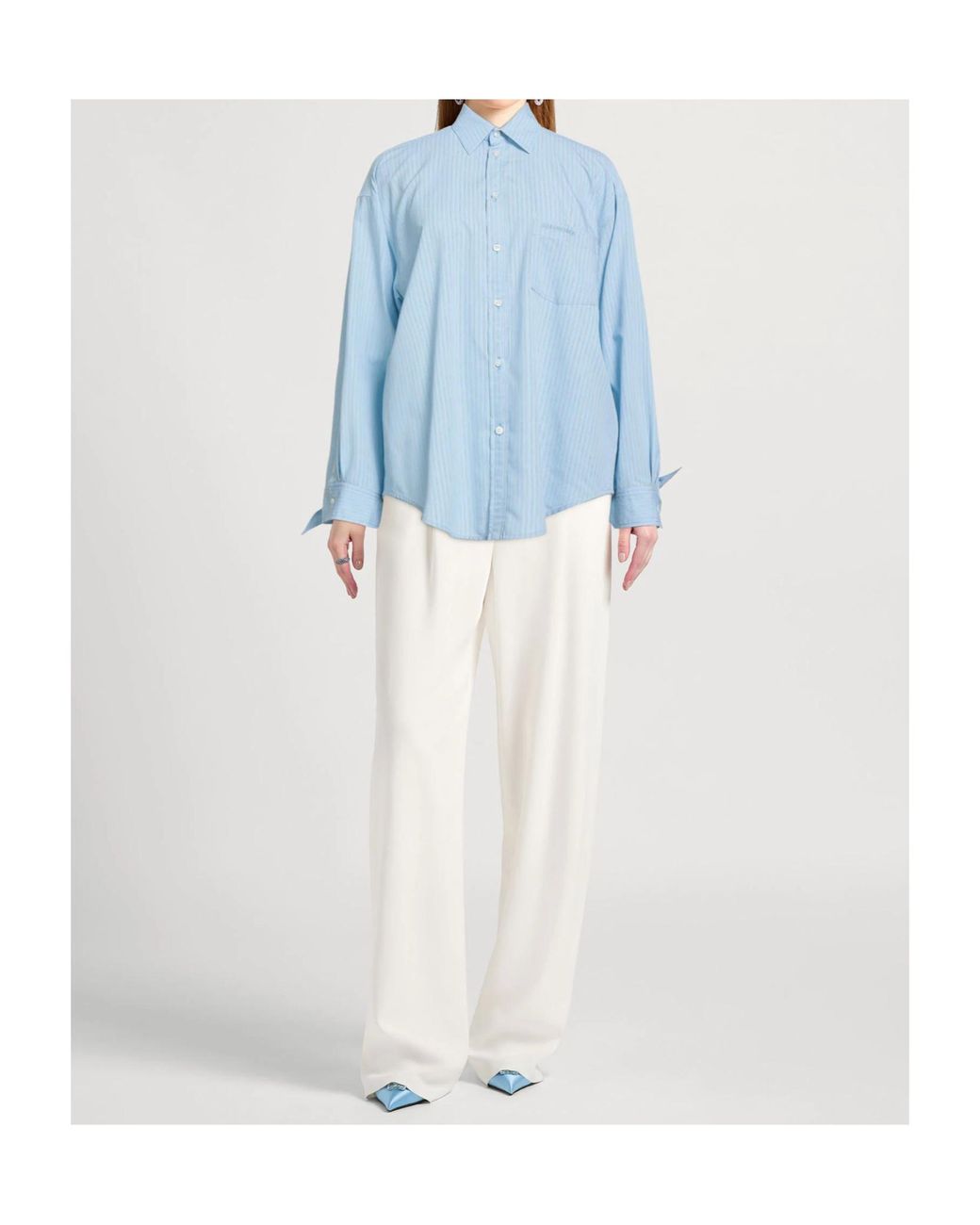 Balenciaga Blue Striped Shirts