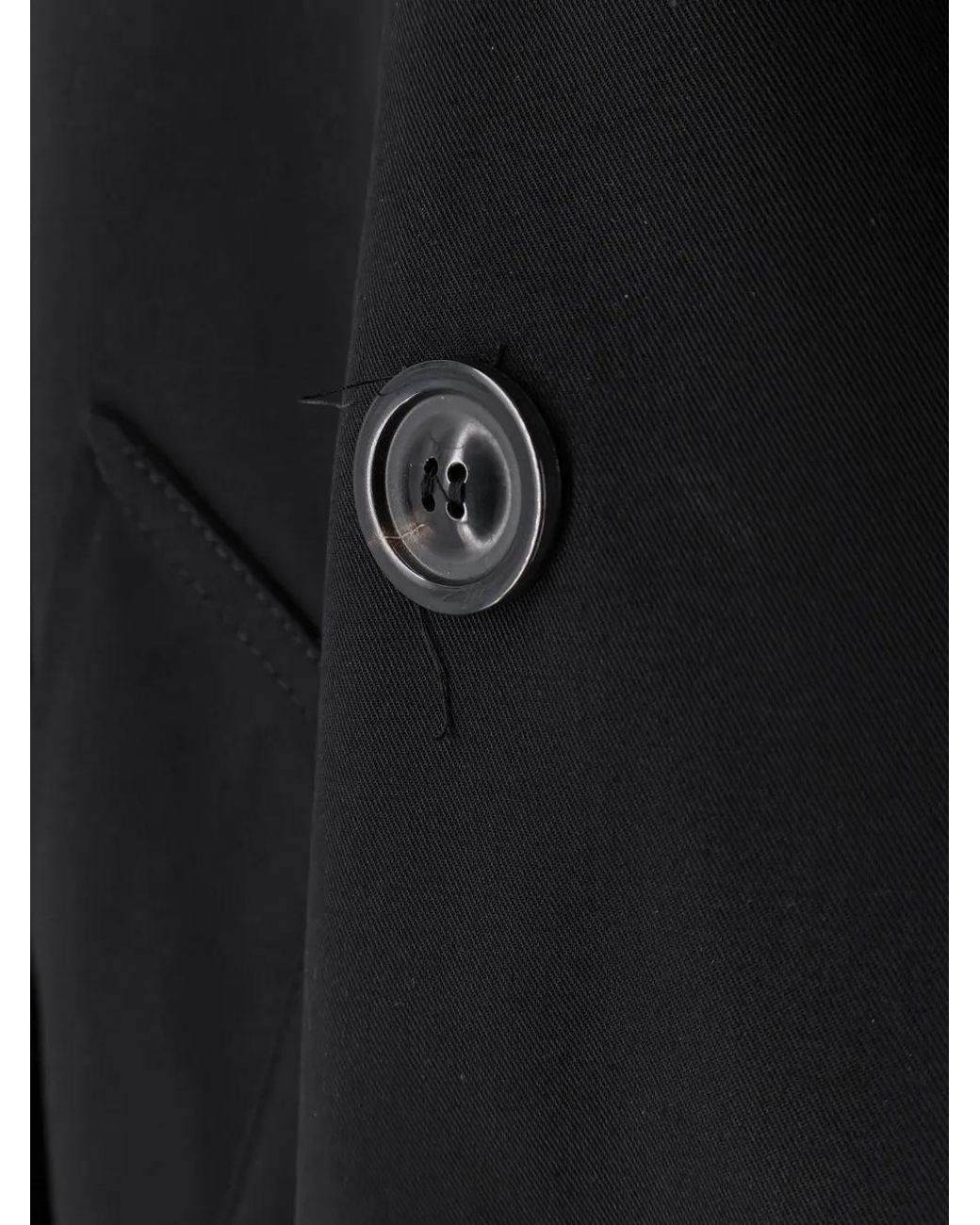 Maison Margiela Black Double-Breasted Cropped Caban