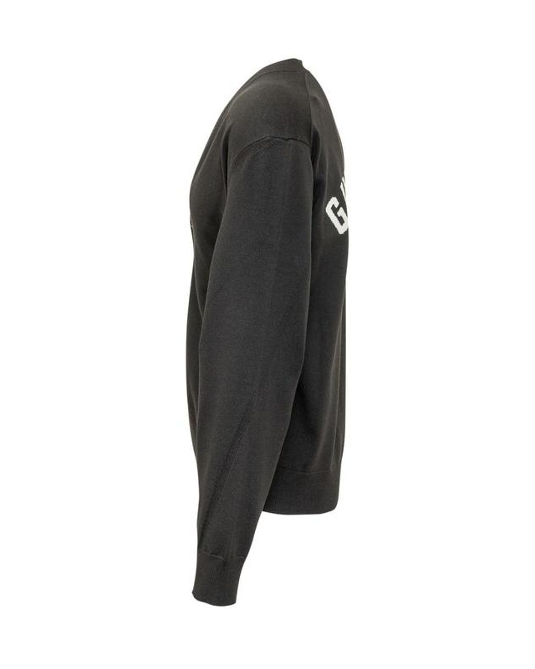 Givenchy Black Logo-Intarsia V-Neck Cardigan for men