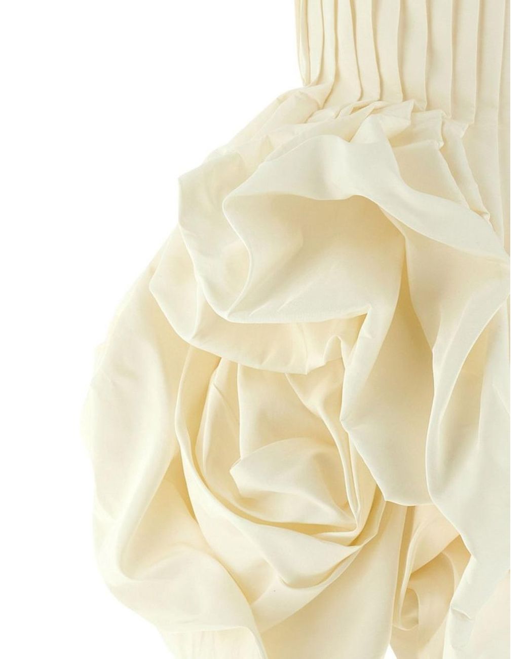 Carolina Herrera Natural Pleated Bubble Mini Dress