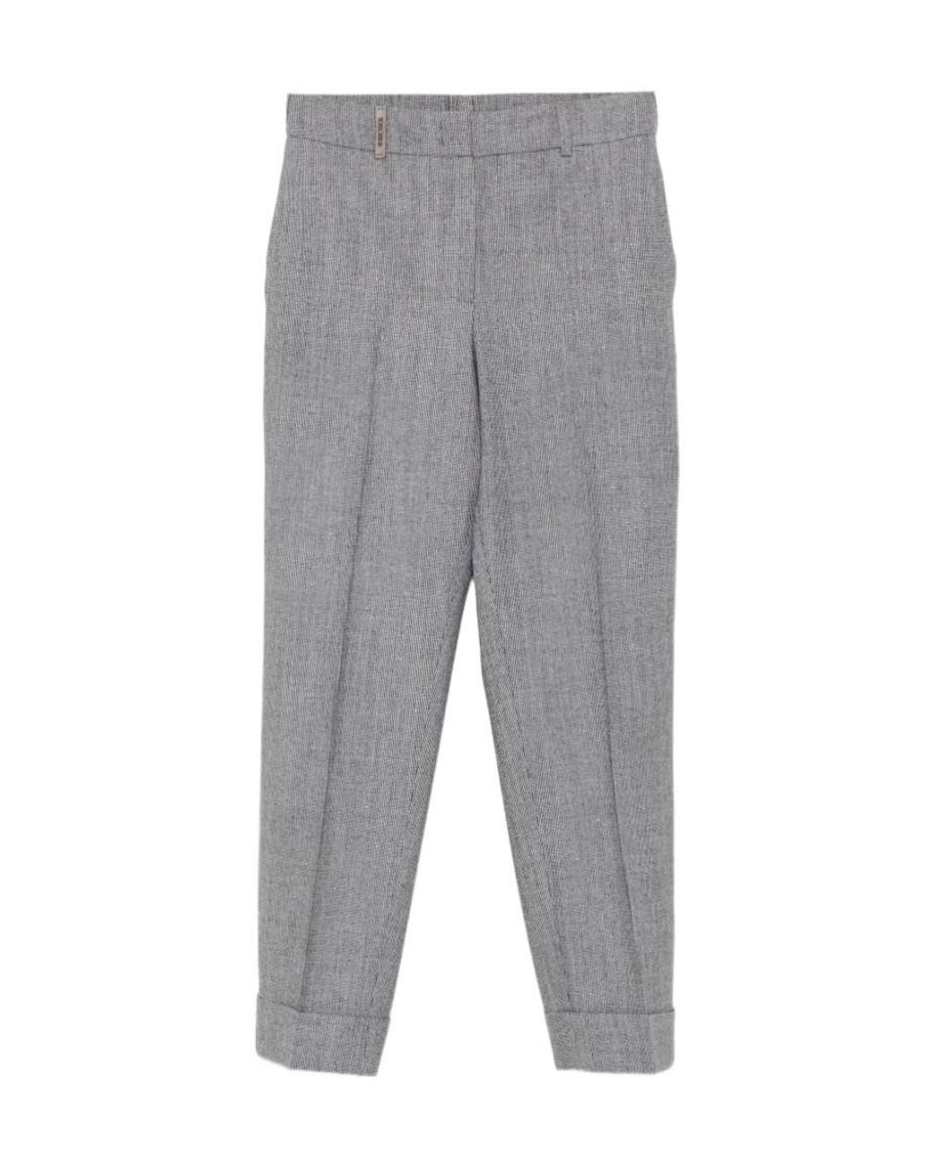Peserico Gray Concealed-Closure Trousers