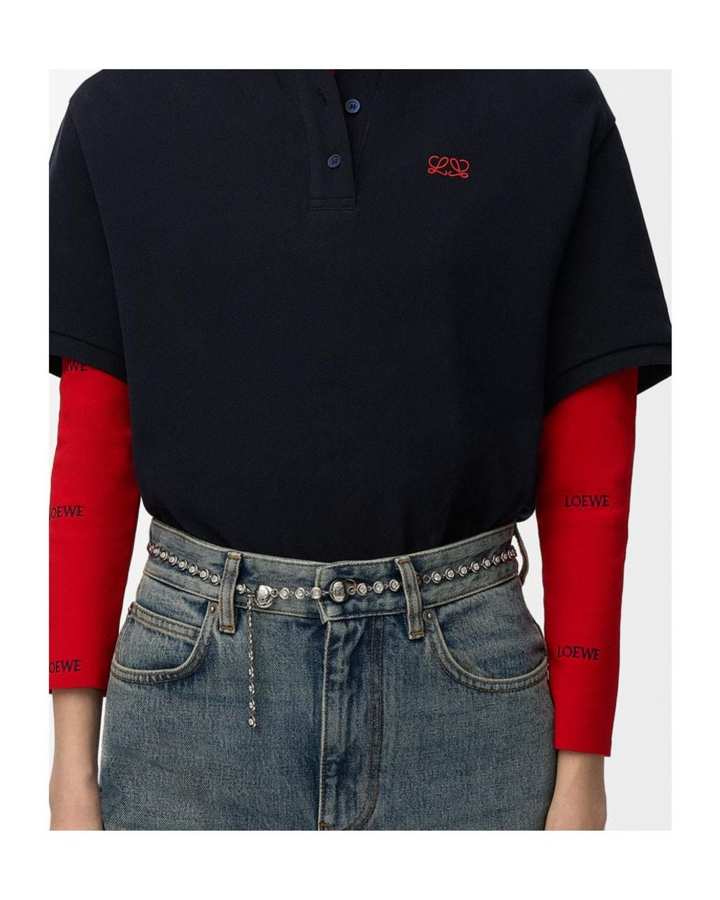 Loewe White Crystal Donut Chain Belt