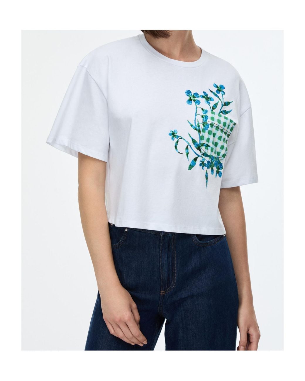 iBlues White Cropped T-Shirt