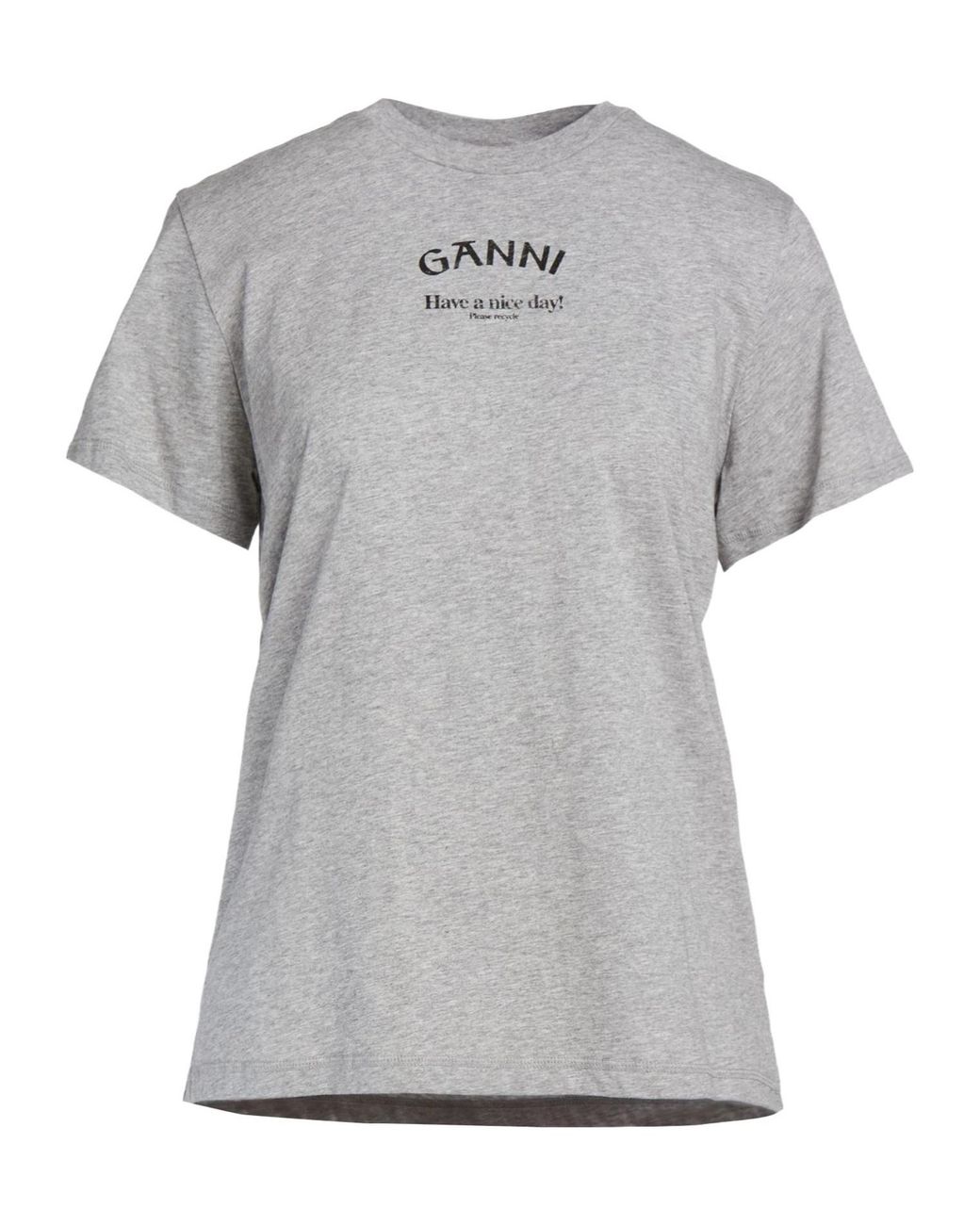Ganni Gray Printed Shortsleeve Tshirt