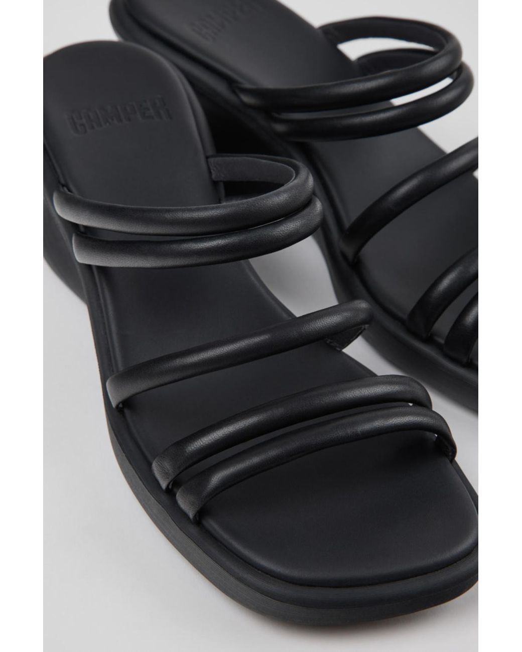 Camper Black Louise Leather Sandals