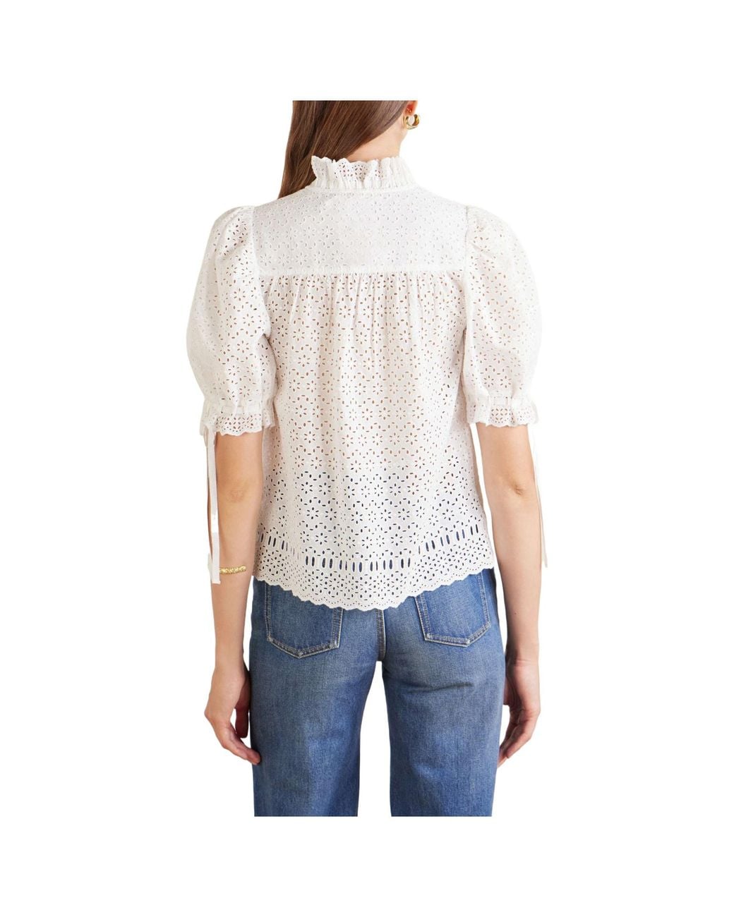 Ulla Johnson White Cotton-Blend Broderie Anglaise Shirt