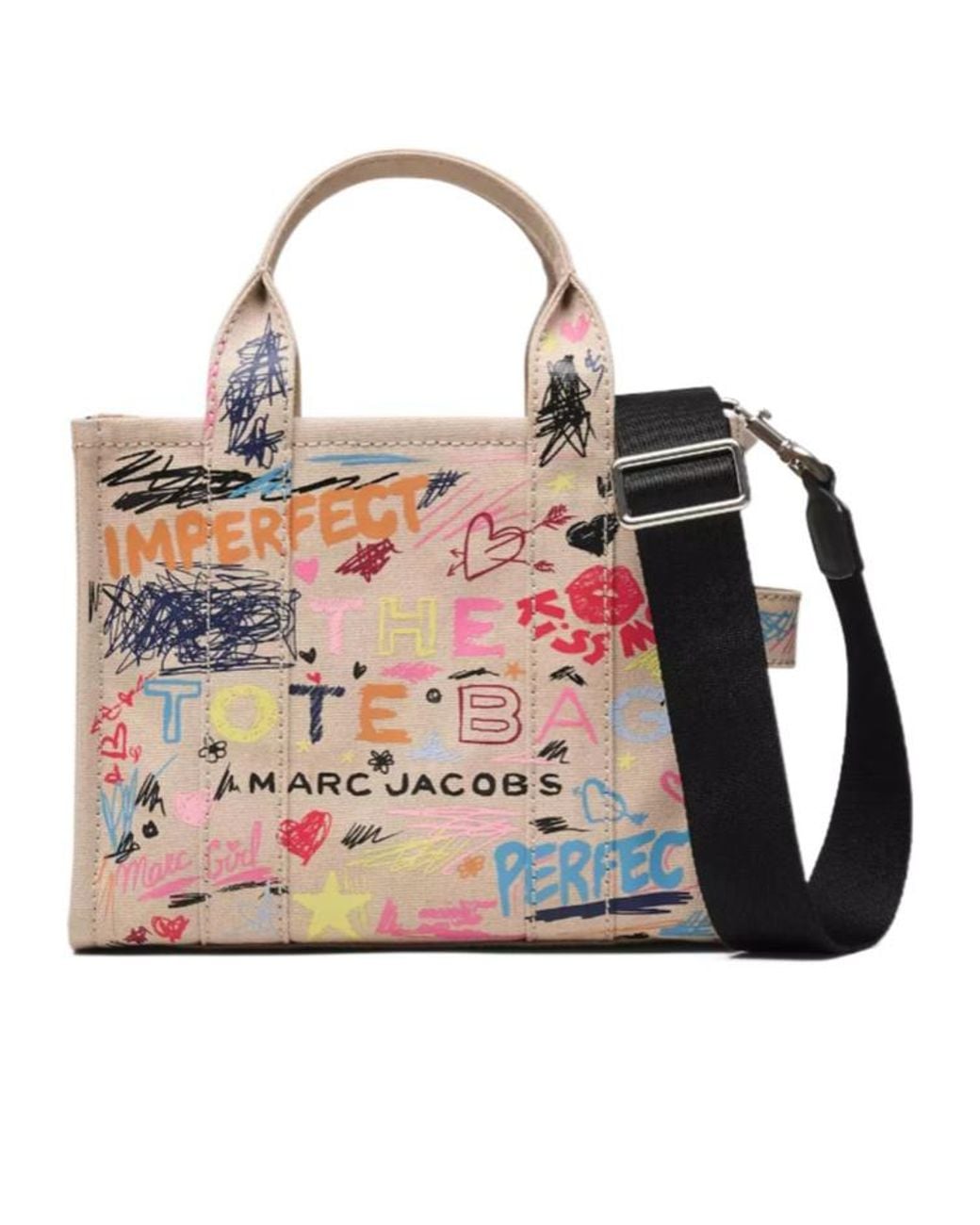 Marc Jacobs Pink The Punk Scribble Small Tote Bag