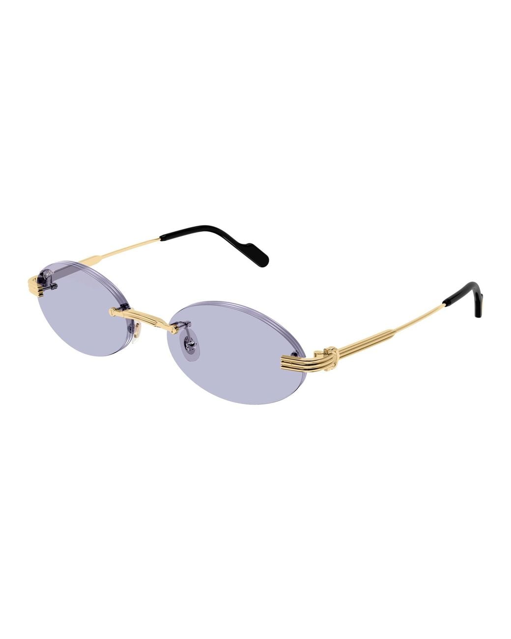 Cartier White Oval Frames Sunglasses for men