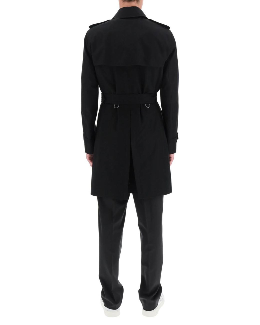 Burberry Black Chelsea Heritage Mid-Length Trench Coat for men