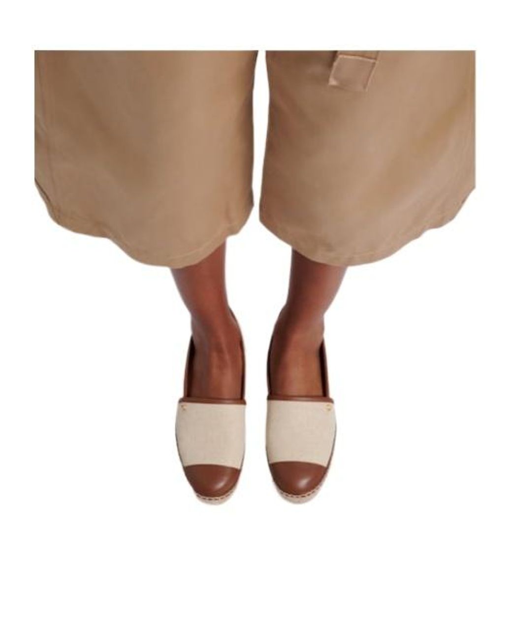 Gianvito Rossi Brown Leather-Trimmed Canvas Espadrilles