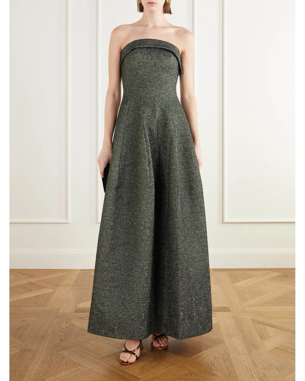 Jonathan Simkhai Multicolor Strapless Jacquard Gown