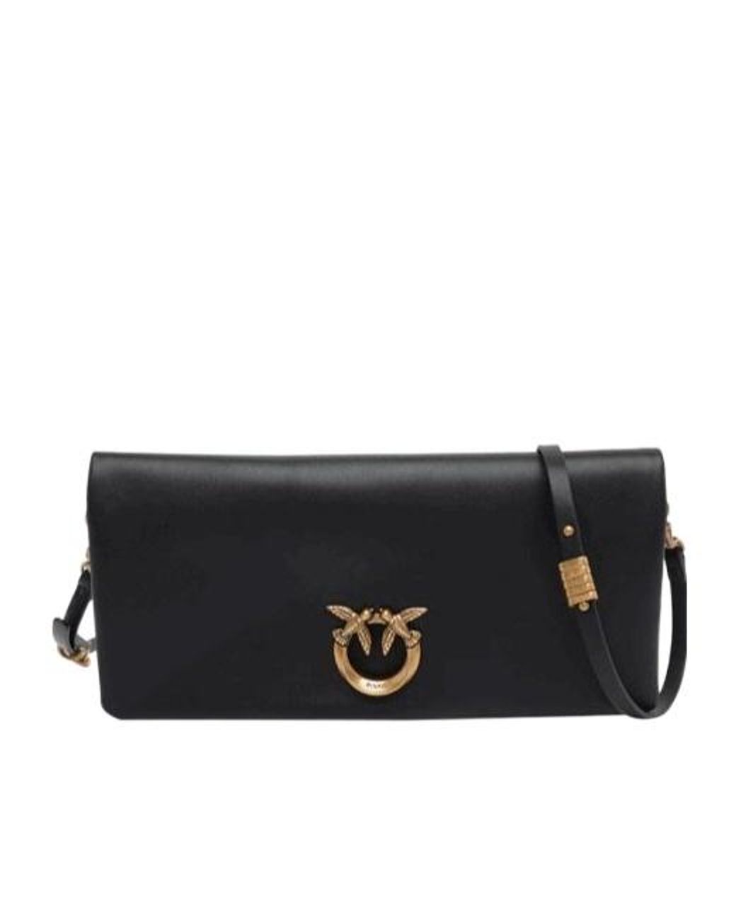 Pinko Black Love Bag Click Soft Horizontal Medium Crossbody Bag